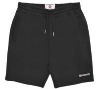 (M, Black) Lambretta Mens Elasticated Waist Summer Fleece Jogger Sweat Shorts