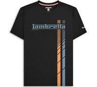 (M, Black) Lambretta Mens Fade Racing Stripe Short Sleeve T-Shirt