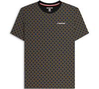(M, Black) Lambretta Mens Geo Target Short Sleeve Crew Neck Cotton T-Shirt Top Tee