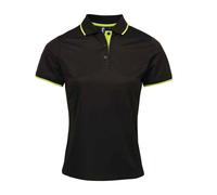 Premier Women's Coolchecker Contrast Pique Polo Shirt in Lime | Size: Medium Premier Lime M