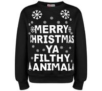 A2Z Mens Womens Merry Christmas Ya Filthy Jumper Comfortable - Ya Filthy Jumper Black Adult M