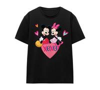 (M, black) Mickey Mouse Unisex Adult Xoxo Minnie Mouse Valentine`s Day T-shirt