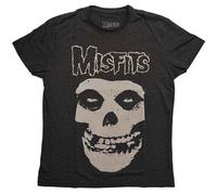 (M, Black) Misfits Logo And Fiend Band Logo T Shirt