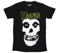 Skull And Band Logo T Shirt Misfits Black M