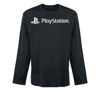 (M, Black) Playstation Unisex Adult Logo Long-Sleeved Sweatshirt