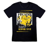 (M, Black) Pokemon Unisex Adult Kanto Region Tour T-Shirt