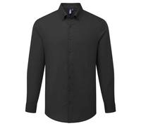 (M, Black) Premier Mens Supreme Oxford Long-Sleeved Formal Shirt