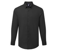 (M, Black) Premier Mens Supreme Oxford Long-Sleeved Shirt