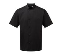 (M, Black) Premier Unisex Adult Essential Short-Sleeved Chef Jacket