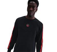 (M, Black/Red) Nike Mens Crew Neck Regular Raglan Sweatshirt