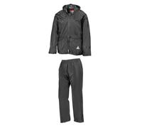 Result Men's Waterproof Jacket & Trousers Set in Black | Size: Medium Result Black M