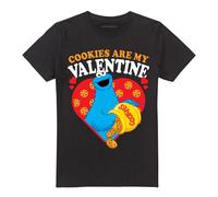 (M, Black) Sesame Street Unisex Adult Cookies Are My Valentine T-Shirt