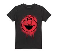 (M, Black) Sesame Street Unisex Adult Elmo Graffiti T-Shirt