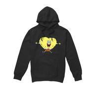 (M, Black) SpongeBob SquarePants Mens Heart-Shaped Sponge Valentine's Day Hoodie