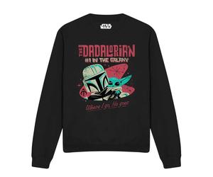 (M, Black) Star Wars Unisex Adult #1 Dadalorian Where I Go Sweatshirt