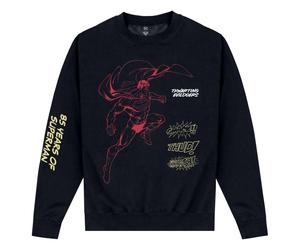 (M, Black) Superman Unisex Adult Exclamation Sweatshirt
