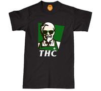 (M, BLACK) THC KFC T-SHIRT MARIJUANA WEED TOP