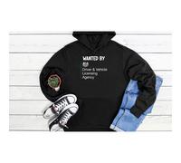 (M, Black) Wanted by DVLA Driver & Vehicle Licensing Agency Black Grey Men Women Unisex Hoodie