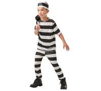 (M, Black/White) Rubies Childrens/Kids Prisoner Costume Top & Bottoms