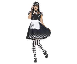 (M, Black/White) Smiffys Womens/Ladies Alice Gothic Costume Set