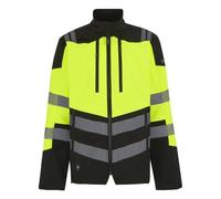 (M, Black/Yellow) Regatta Professional Mens Hi-Vis 3 Layer Soft Shell Jacket