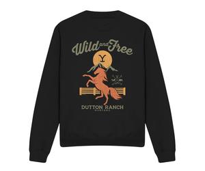 (M, Black) Yellowstone Unisex Adult Wild & Free Sweatshirt