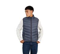 (M, Blue) Brave Soul Mens Chevron Quilted Padded Gilet