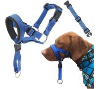 (M, Blue) Dog Head Halter With Safety Strap, Dog Head Collar With Reflective Strap, No-pull Dog Collar Adjustable Dog Harness Training