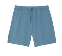 (M, Blue) Lacoste Mens Monochrome Mid Length Swimming Trunks