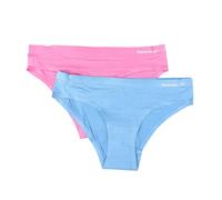 (M, Blue/Pink) Reebok Womens/Ladies Plain Briefs (Pack of 2)