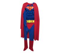 (M, Blue/Red/Yellow) Superman Mens Deluxe Muscles Costume