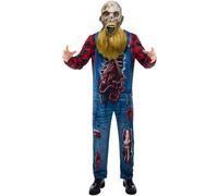 (M, Blue) Smiffys Mens Hillbilly Zombie Costume