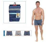 (M, Blue) Tom Franks Mens Patterned Jersey Boxer Shorts (3 Pairs)