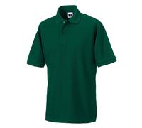 Russell Men's Polycotton Pique Hardwearing Polo Shirt in Bottle Green | Size: Medium Russell Bottle Green M