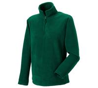 (M, Bottle Green) Russell Mens Quarter Zip Fleece Top