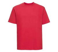 (M, Bright Red) Russell Mens Ringspun Cotton Classic T-Shirt