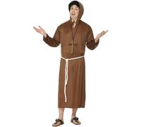 (M, Brown) Smiffys Mens Monk Long-Sleeved Costume Set