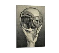 M.C. Escher Hand with Reflecting Sphere Wall Art Poster Picture Print Canvas Poster Wall Paint Art Posters Decor Modern Home Artworks 16x24inch(40x60cm)