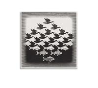 M. C. Escher Poster Sky And Water Canvas Wall Art Prints Gifts Photo Picture Paintings Room Decor Home Decorative 20x20inch(50x50cm)