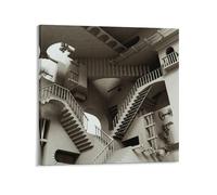M.C. Escher Space Architecture Wall Art Poster Poster Painting Canvas Wall Art Living Room Posters Painting 24x24inch(60x60cm)