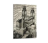 M. C. Escher Waterfall Painting Poster Art Canvas Painting Decor Wall Print Photo Home Modern Decorative 16x24inch(40x60cm)