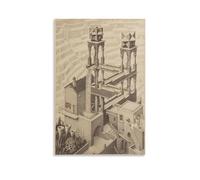 M.C. Escher Waterfall Wall Art Poster 2 Painting On Canvas Wall Art Poster Scroll Picture Print Walls Decor Home Posters 08x12inch(20x30cm)