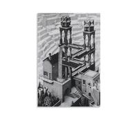 M.C. Escher Waterfall Wall Art Poster Picture Print Canvas Poster Wall Paint Art Posters Decor Modern Home Artworks 16x24inch(40x60cm)