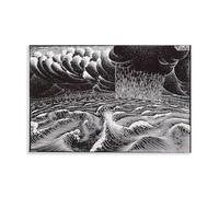 M.C. Escher Works《The Second Day of The Creation》Printing Posters Modern Printed Canvas Wall Art Stylish Photo Painting Decor for Living Space 12x18inch(30x45cm)