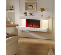 M.C.Haus Wall-Mounted Electric Fireplace with 12 Flame Colors & 3 Brightness Levels | Timer Function & Overheat Protection | Modern LED Heating Fireplace(60in, WIFI)