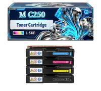M C250 Toner Cartridge Compatible for Ricoh M C250FW P C301W Color Printers, With Chip Large Capacity 6900 Pages (4-Pack BK/C/M/Y)