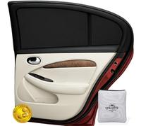 M/Car Window Sun Shades for Baby, Back Seat Stretchy Mesh Sock Style Sun Shades for Side Windows to Protect from Sun, Heat, Bugs, UV Rays & Privacy, by Qualizzi®, 2-Pack, 13 Sizes