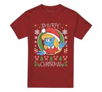 (M, Cardinal) The Smurfs Unisex Adult Smurfette Christmas T-Shirt