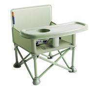 M-Castle New Portable Travel Booster Seat with Tray|Foldable Infant Seat Booster Dining Chair|Great for Camping, Beach, Lawn|Toddler, Child Camping Chair 6 Months - 3 Years Old (Green)