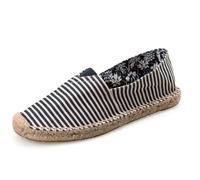 M&Catree Canvas Shoes Espadrilles for Men Women Breathable Loafer Flat Driving Sneakers - Blue Pinstripe, CN 43 (EU 42)